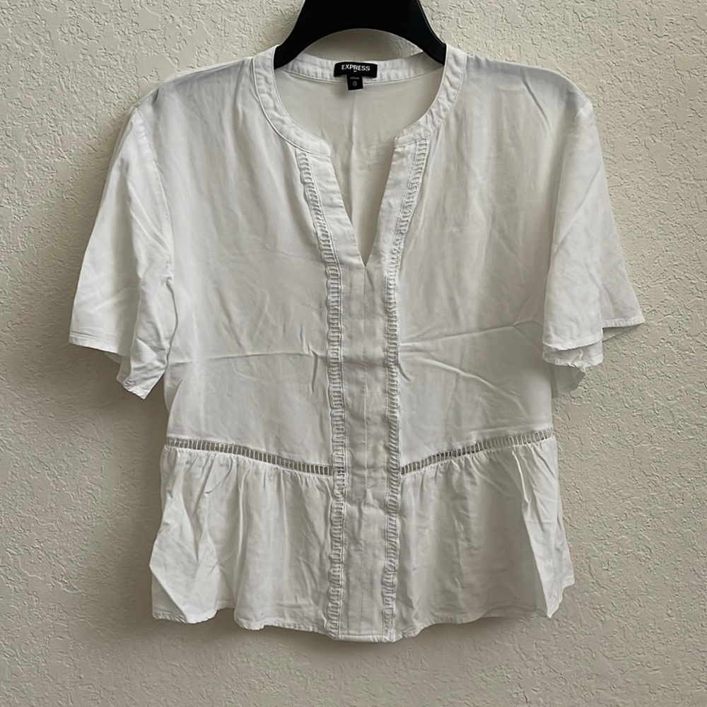 Express White Linen Top